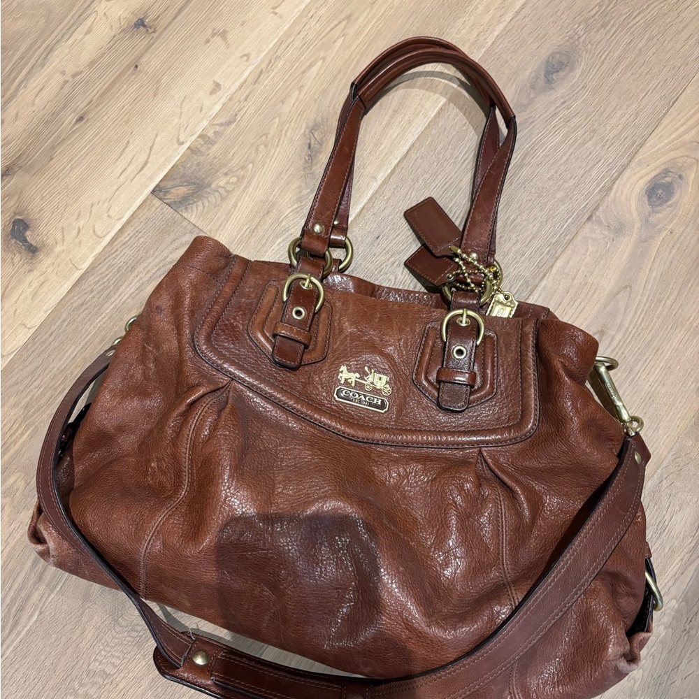 Coach Brown Leather Tote Bag